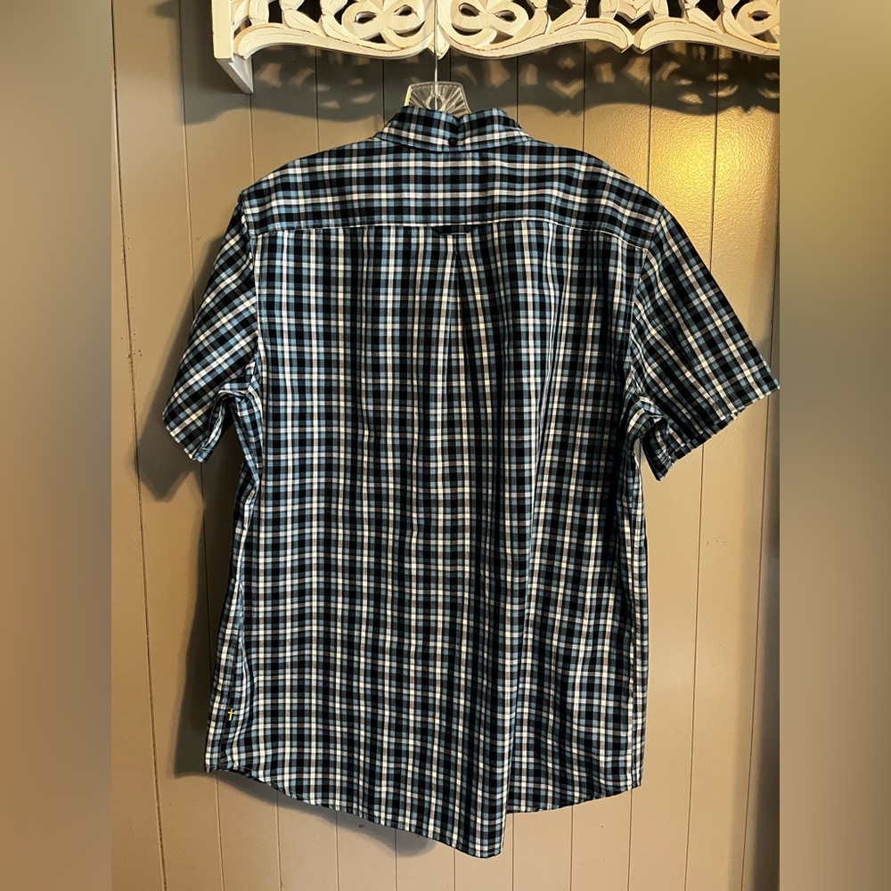 Fjällräven Övik Short Sleeve Shirt in a blue plaid pattern - Picture 4 of 4
